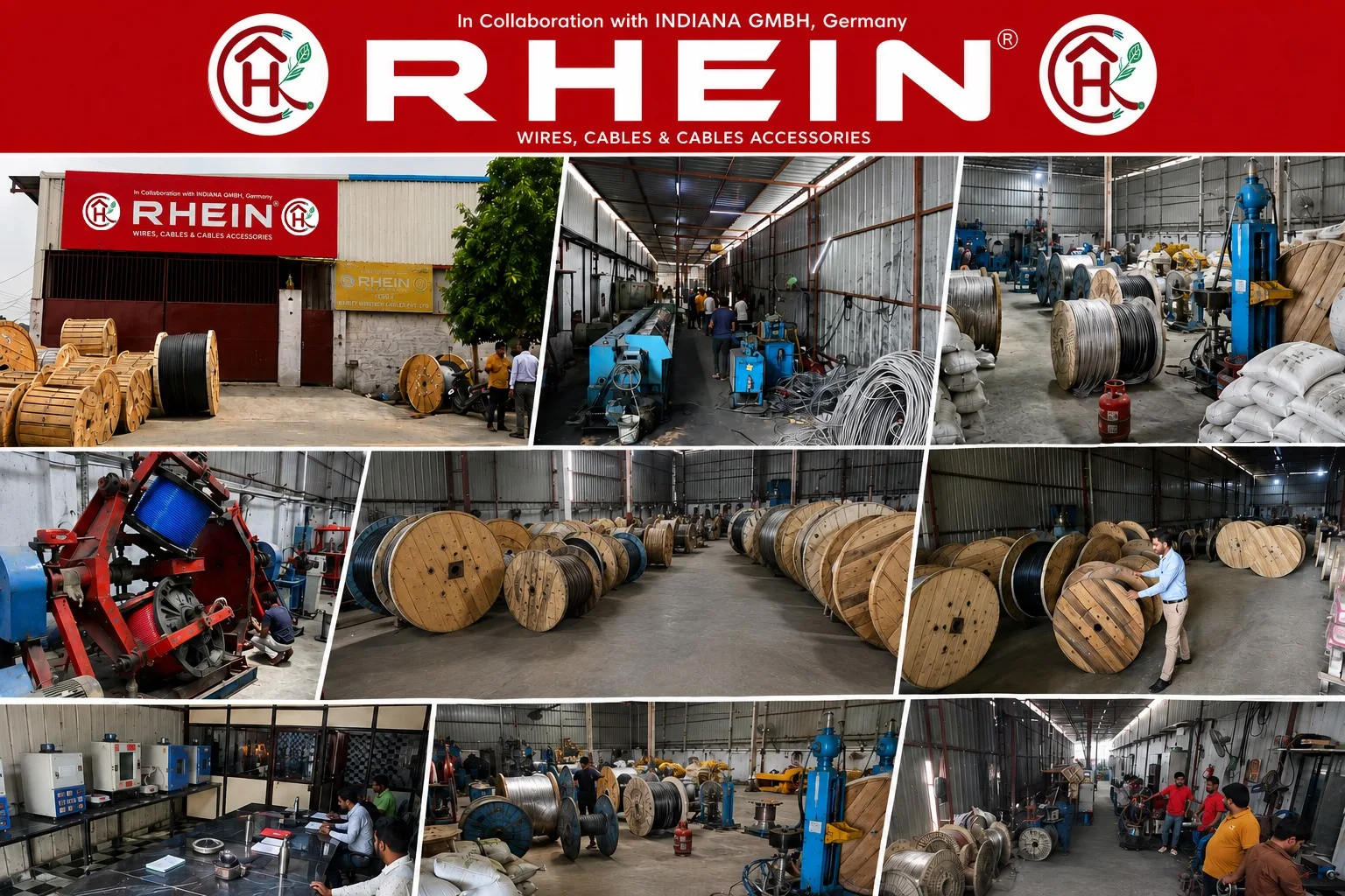 Rhein Wires plant entrance, spool yard and stranding machines