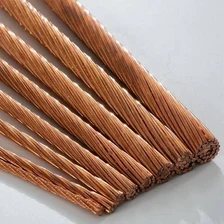 Stranded bare copper railway contact conductors